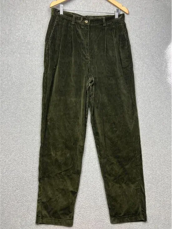 Vintage Jones New York Corduroy Pleated Straight Leg High Rise Pants Womens 14