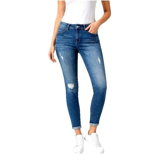U2K Ankle Jeans Womens 10/30 Mid Rise  Stretch Denim Kensie Effortless