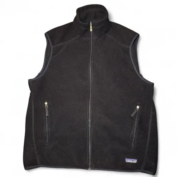 Patagonia Synchilla Black Fleece Vest Men’s Large – Outdoor Zip-Up Sleeveless