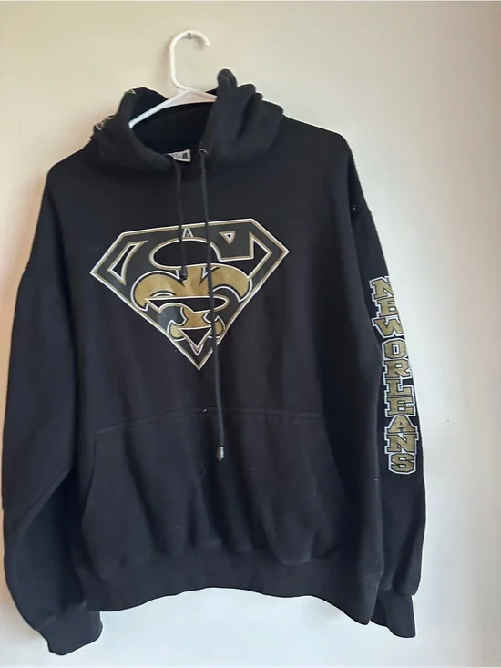 ESY Surf Co Black & Gold Fleur De Lis Graphic Hoodie