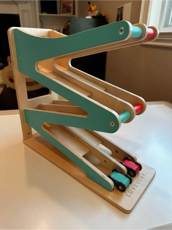 Lovevery Race & Chase Ramp with 2 cars
