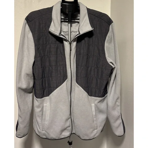 Calvin Klein Men's Gray Full Zip Stand-Up Collar Quilted Lined Jacket XXL