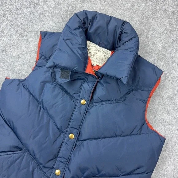 VTG‎ William Barry Puffer Vest Mens Large Navy Blue Down Filled Western Outdoor