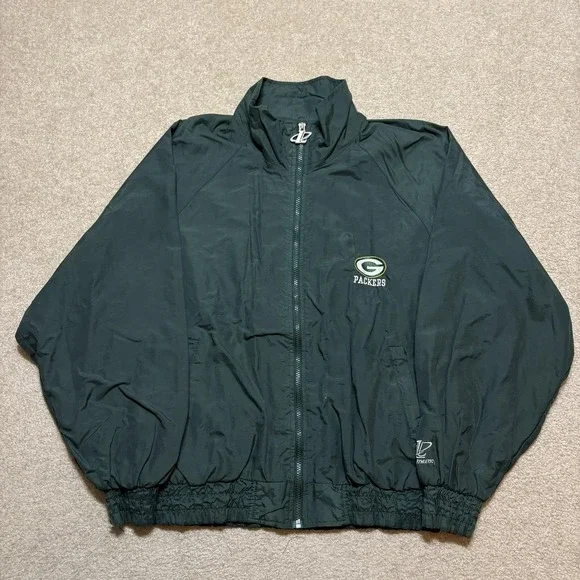 Vtg Green Bay Packers Jacket Medium NFL Football Logo Athletic‎ 90s Windbreaker