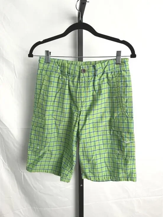 Nike Boys 12-13 yearsGreen Checkered Cargo Shorts Boys
