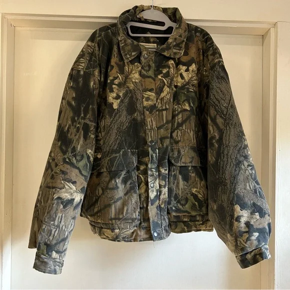 Mossy Oak Breakup Camouflage Brown Northwest Territory Large Bomber Jacket‎