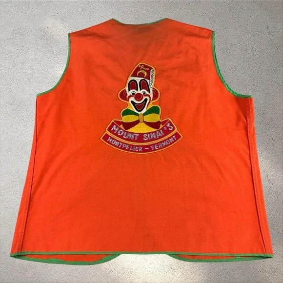 Lot Of 2 Vintage Shriner Clown Vests 70s 80s Montpelier Vermont W/ Pins Mason