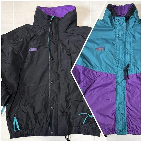 COLUMBIA Skidaddle - Men's‎ Vintage 3-in-1 Interchange Black Ski Jacket - Large