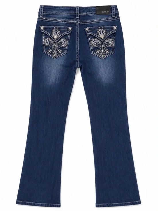 Grace in LA • Women's • Medium-Dark Blue • Bootcut • Stretch Jeans • Sz 30