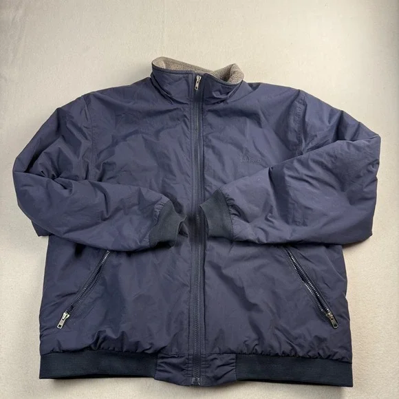 LL Bean Warm-Up Jacket‎ Mens XL Navy Blue Fleece Lined Thinsulate Bomber 0UF43
