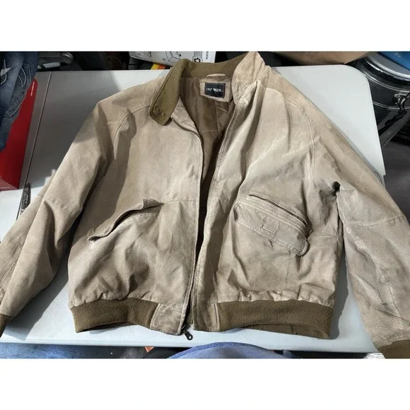 Vtg Outbrook Leather Jacket Mens‎ XL brown
