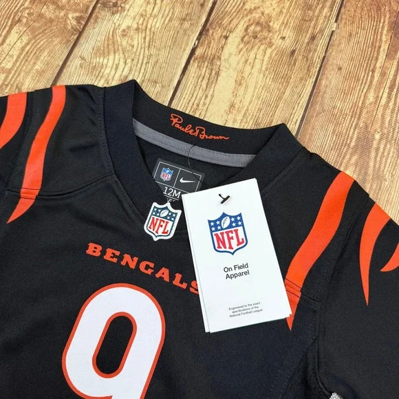 Nike Cincinnati Bengals Joe Burrow Jersey Kids 12 Months Black Football Sport