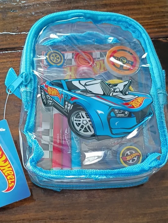 Hot Wheels Clear Toy Pouch with Blue Car Graphic