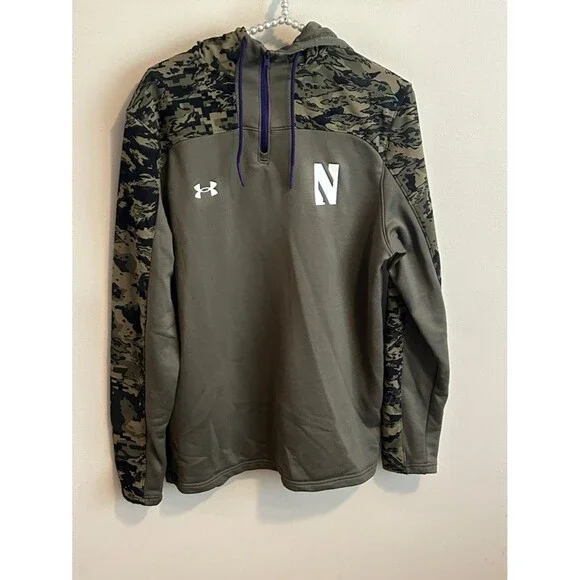 Under Armour Northwestern Wildcats Camo Freedom Quarter-Zip Hoodie Medium