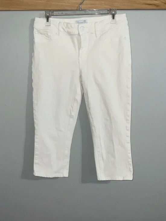 Seven7 White Skinny cropped Capri Denim Jeans Size 10