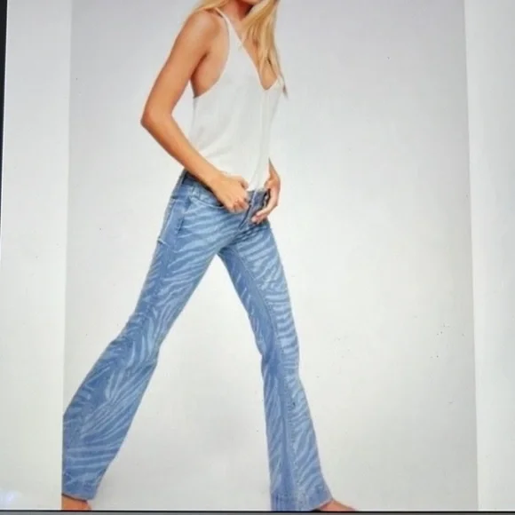 Free People We The Free low tide, zebra flare pants