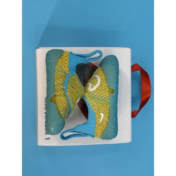Nike Swoosh 1 TD Baby Shoes Size 3C Team Gold Baltic Blue FB3244-700 NIB