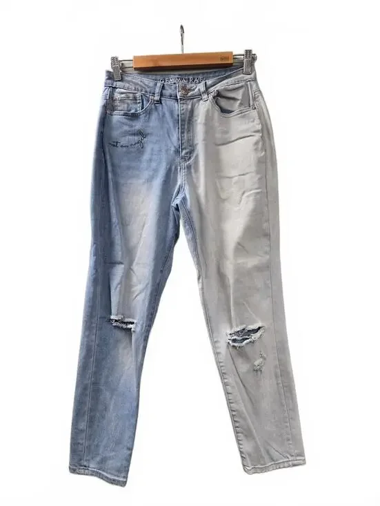 Gemma Rae Two-Tone Distressed Denim Jeans Size 7