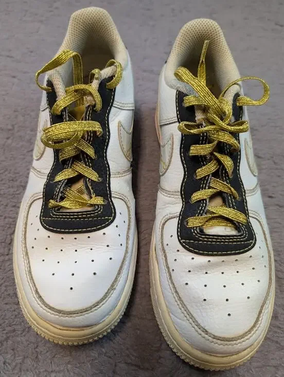 Big Kid's Nike Air Force 1 Low Gold Link Zebra (DH5480-100) - Y5