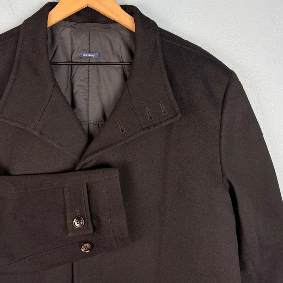 Peter Millar Loro Piana Storm System Coat Men's Medium‎ Black Wool Jacket FLAW