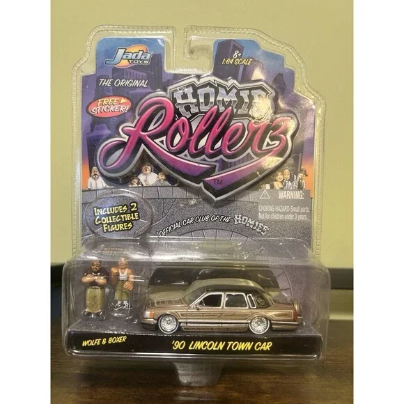 The Original Homie Rollerz ‘90 Lincoln Town Car Wolfe & Boxer Jada Toy 2004 READ