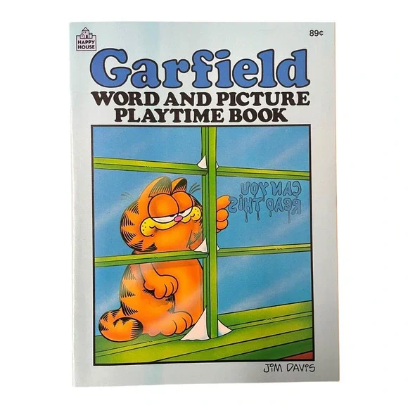 Vintage 1984‎ Garfield Word & Picture Playtime Book Jim Davis Happy House