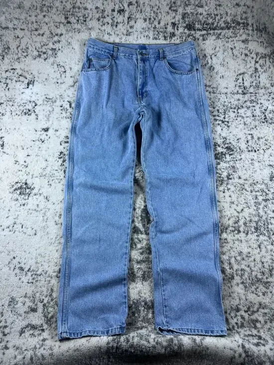 Vintage Sports Jeans Premium Collection Men 34x32 Blue Light Wash Denim Straight
