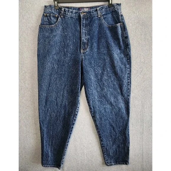 Vintage 1990s LA Blues Jeans Relaxed 22 Average Acid Wash‎ Denim Mom High Rise