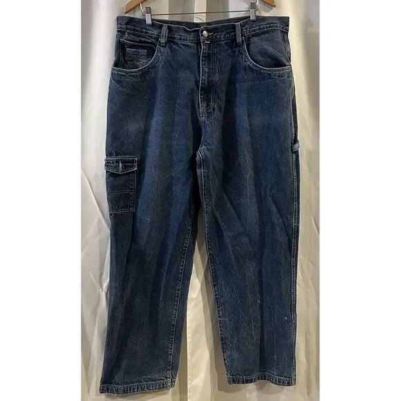 VTG‎ School Of Hard Knock Men Jean 40 Blue Denim Hip Hop Wide Leg/Baggy Carpen