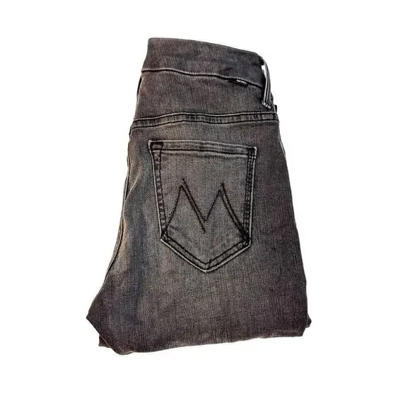 Mother High Waisted Looker Ankle Fray Lighting Up Lanterns Denim Jeans Size 24