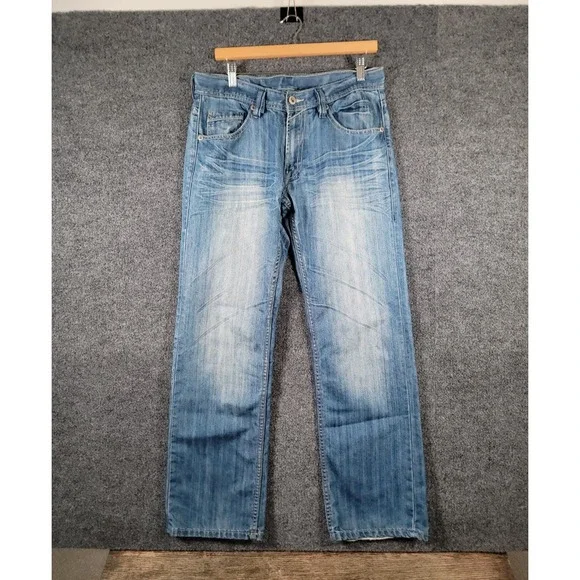 Buffalo David Bitton Jeans Mens 31x31 Blue Whiskered King Bootcut Denim Retro