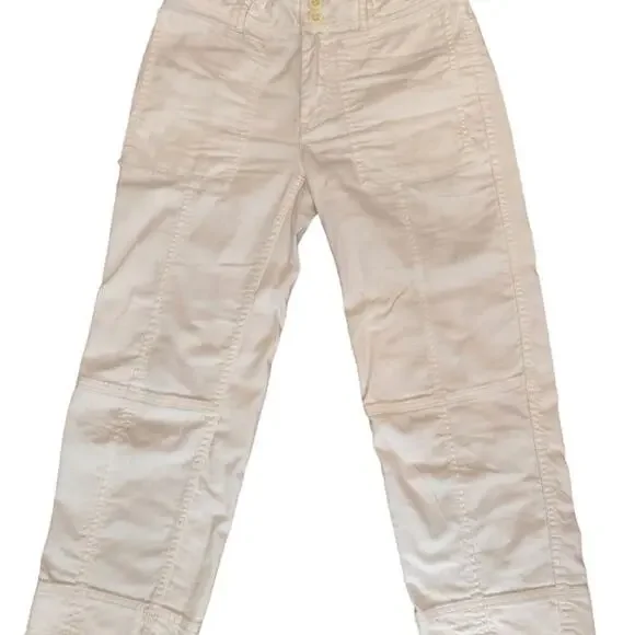 ANTHROPOLOGIE RAW HEM WHITE CHINO PANTS SIZE 26