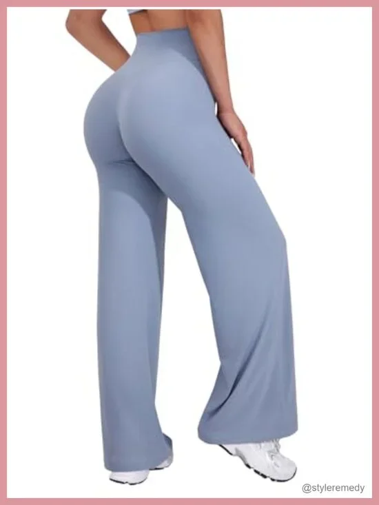 High Waisted Wide Leg Leggings Buttery Soft Yoga Pants Womens 29-35 Inseam