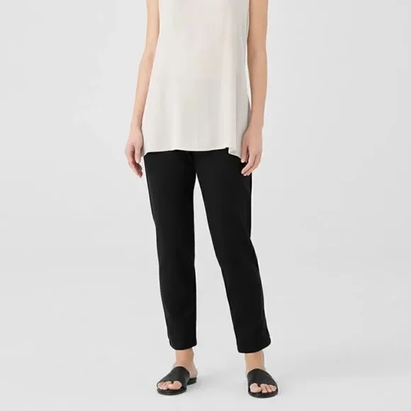 Eileen Fisher Ponte Heavyweight Rayon-Blend Stretch Pant - Black