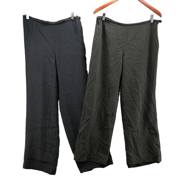 Vintage Armani Dress Pants Lot Womens 10‎ 12 Gray Straight Leg Classic Business
