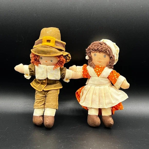 VTG Hallmark Girl and Boy‎ Pilgrim Dolls 6