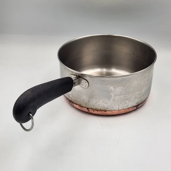 Vintage Revere Ware 2 Quart Saucepan 87 Clinton IL Copper Bottom USA 7 Inch