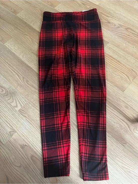 No Boundaries Red & Black Plaid Leggings