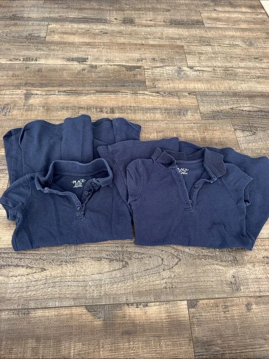 Set of 2 Girls Navy Blue Children’s Place Uniform Polo Dresses Size 5-6