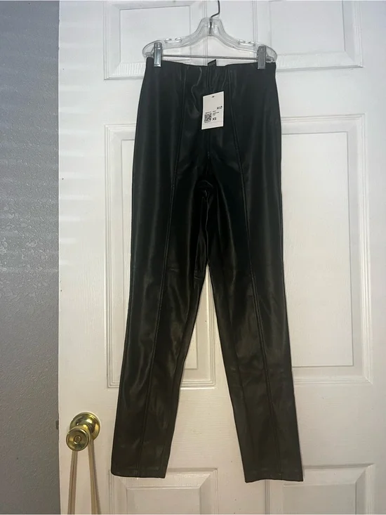 Forever 21 Black Faux Leather Slim Pants
