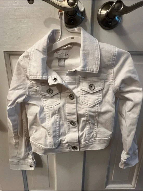 The Children's Place girls White Denim Jacket size 4 XS
