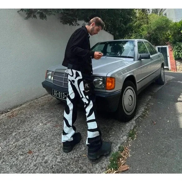 La Fam X Dutreuil Paris Jeans Logo Screenprint Streatwear Indie Sleeze