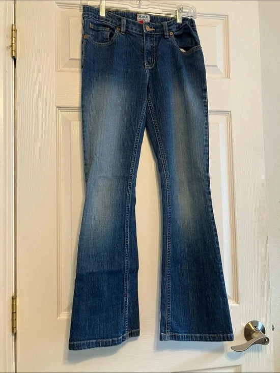 Children’s Place 1989 bootcut stretch Girl’s heritage thigh faded jeans 14
