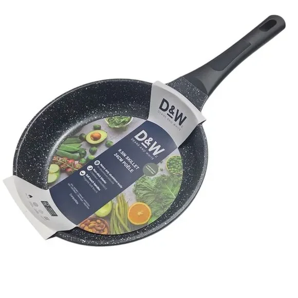 D&W Deane And White Cookware 9.5in Frying Pan Skillet‎ Nonstick Interior Black