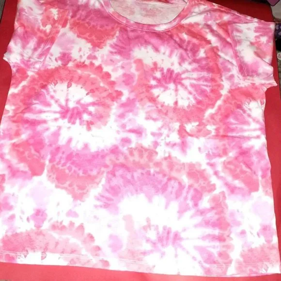 Children's Place teen Youth girl t Shirt pink tie dye size XXL 16 K-190