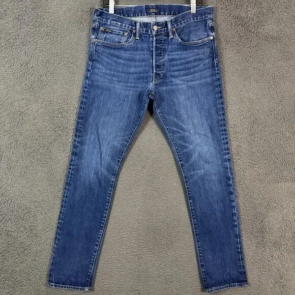 Polo Ralph Lauren Jeans Mens 32x32 Blue Varick Slim Fit Button Fly Dark Wash