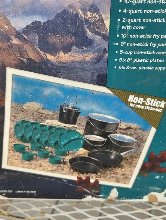 Open Country Deluxe Aluminum Non-Stick Camp Cookware Set 18 Pieces New