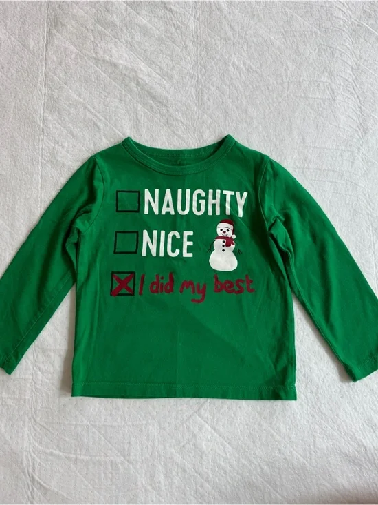 The Children’s Place Naughty or Nice Shirt Size 3T