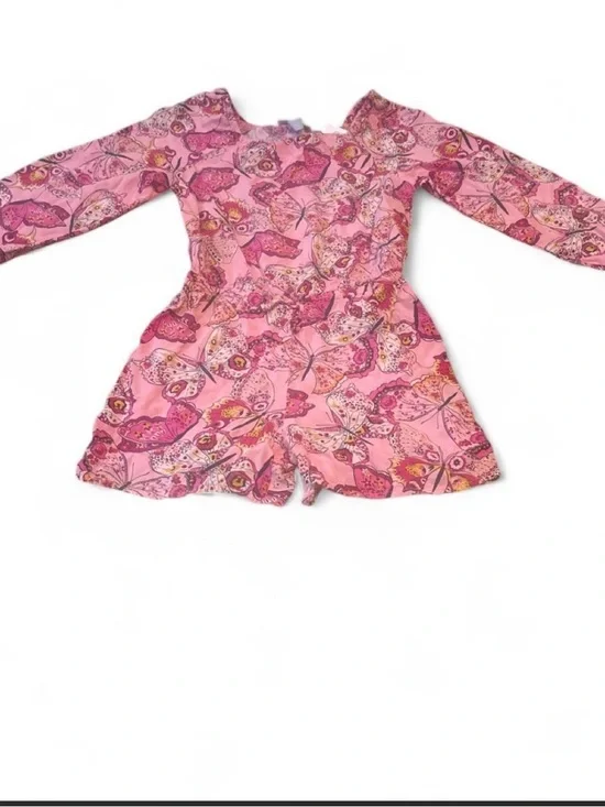The Children's Place Pink Butterfly Print Long Sleeve One-Piece