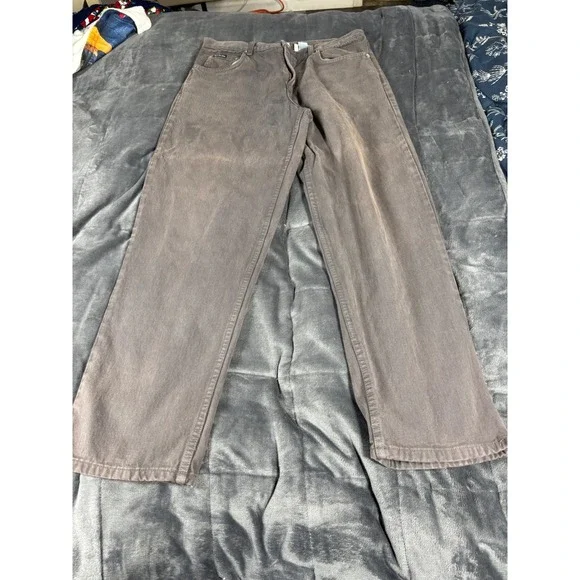 Calvin Klein Jeans Mens 36x34 Gray Straight‎ Leg Denim Pants Made in USA